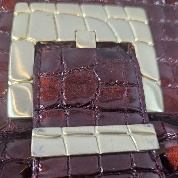 Michael Kors burgundy embossed patent leather shoulder bag - Picture 13 of 13